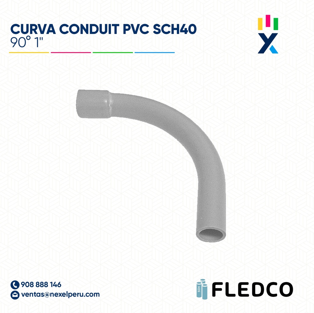 CURVA CONDUIT PVC 90° SCH40 1" XTR. BELL FLEDCO