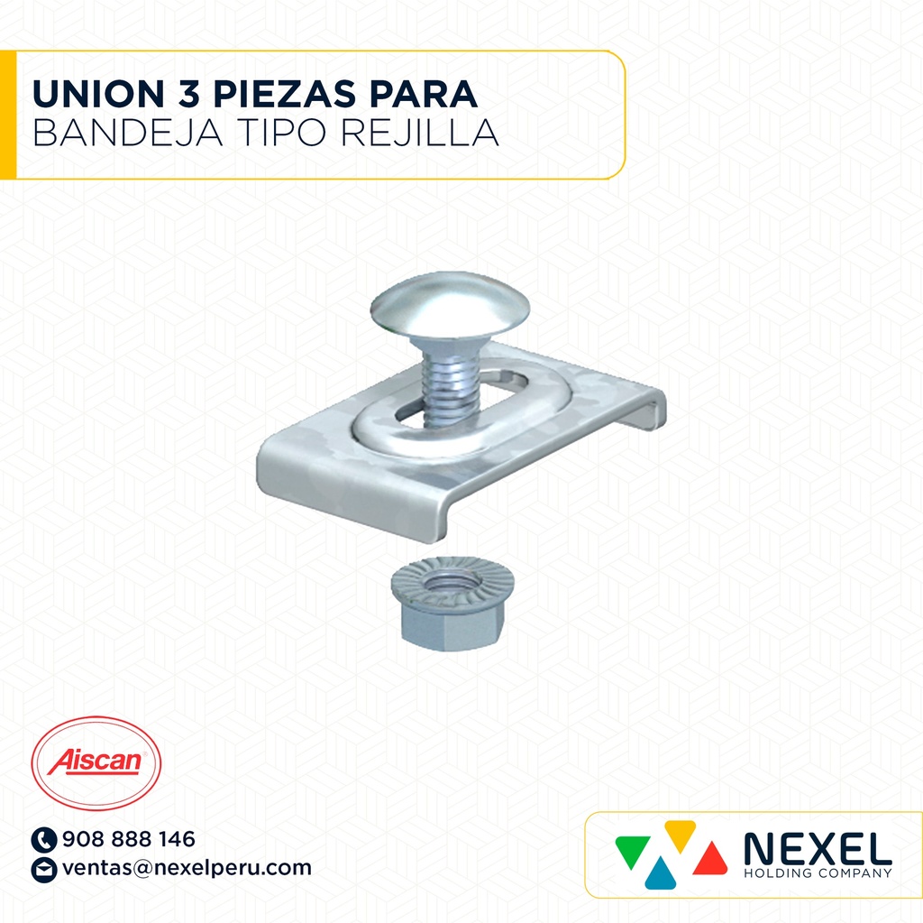 UNION 3 PIEZAS PARA BANDEJA TIPO REJILLA