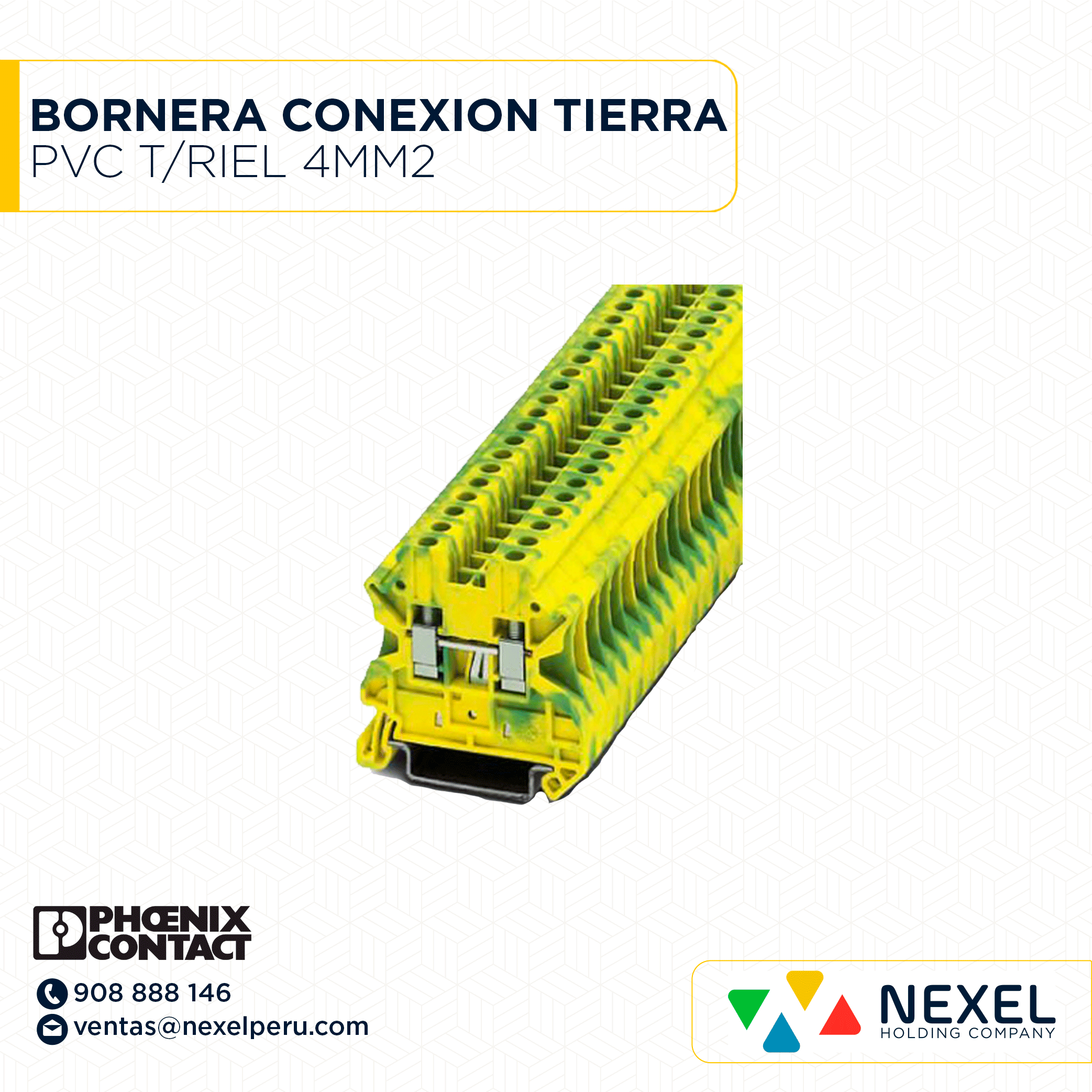 BORNERA DE CONEXION A TIERRA PVC T/RIEL 4MM2  PHENIX CONTACT