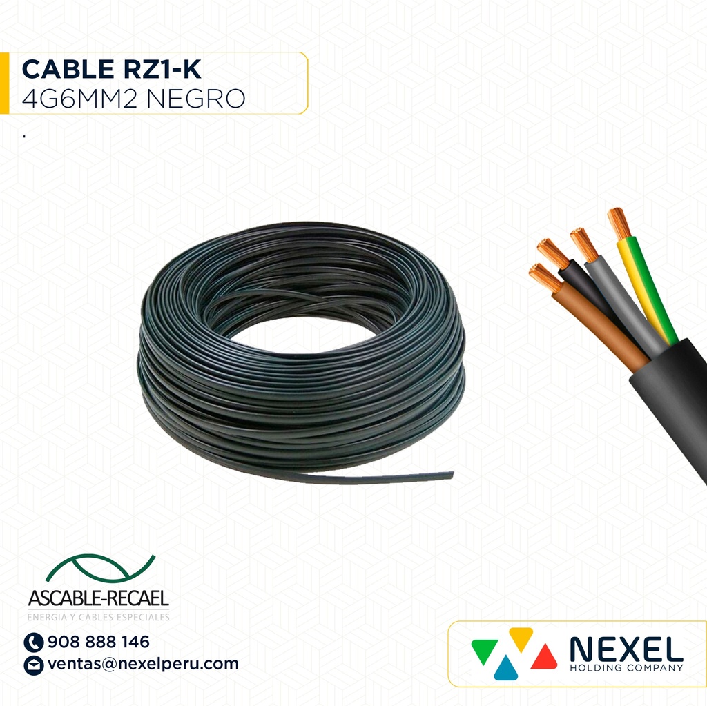 CABLE RZ1-K 0,6/1KV 4G6MM2 NEGRO ASCABLE