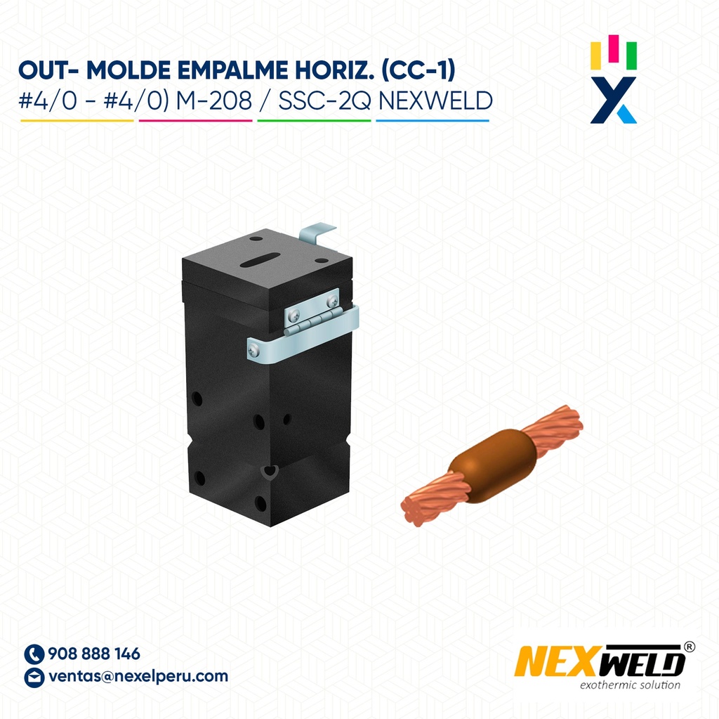 OUT- MOLDE EMPALME HORIZ. (CC-1) (#4/0 - #4/0) M-208 / SSC-2Q CART. 90 NEXWELD