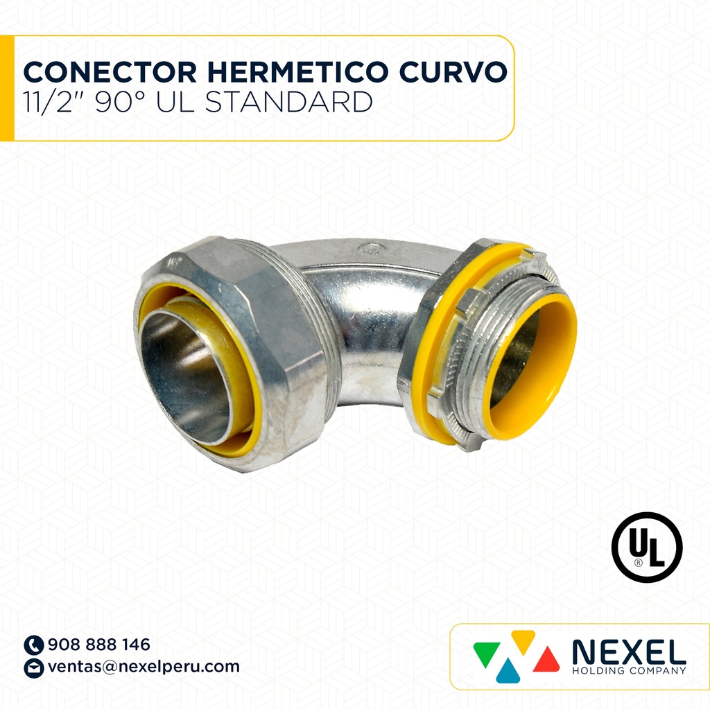 CONECTOR HERMETICO CURVO 11/2" 90° UL STANDARD