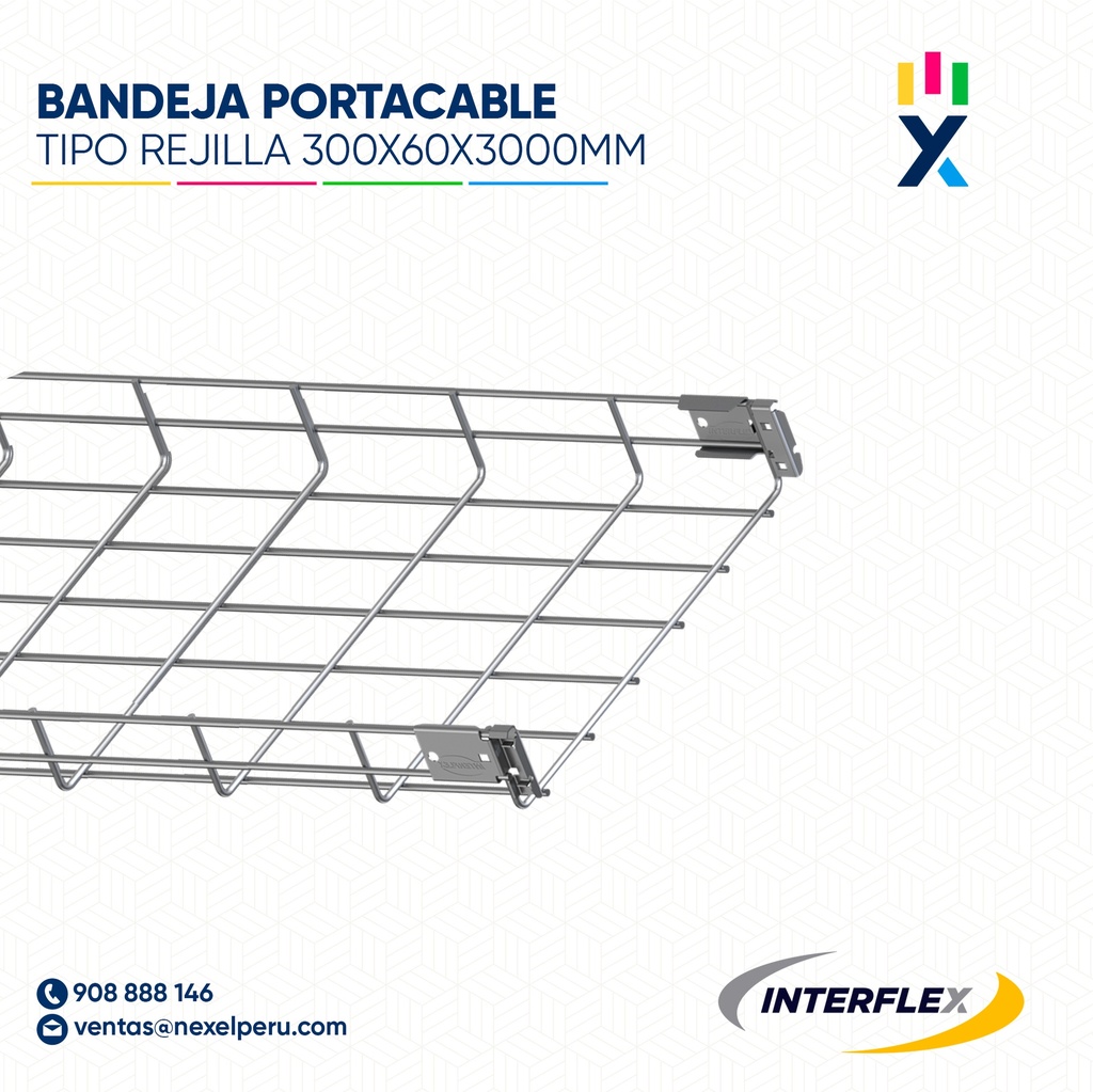 BANDEJA PORTACABLE TIPO REJILLA 300X60X3000MM R630Z3 INTERFLEX 