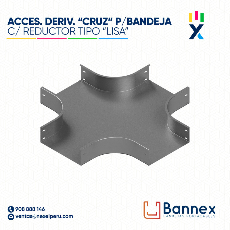ACCES. DERIV. "CRUZ" C/ REDUCTOR TIPO "LISA" 100x60MM 1.5MM C/TAPA INC. UNION BANNEX