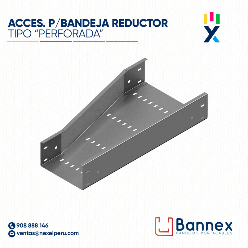 ACCES. "REDUCTOR"  TIPO "PERFORADA" 500x100MM 1.2MM C/TAPA INC. UNION BANNEX