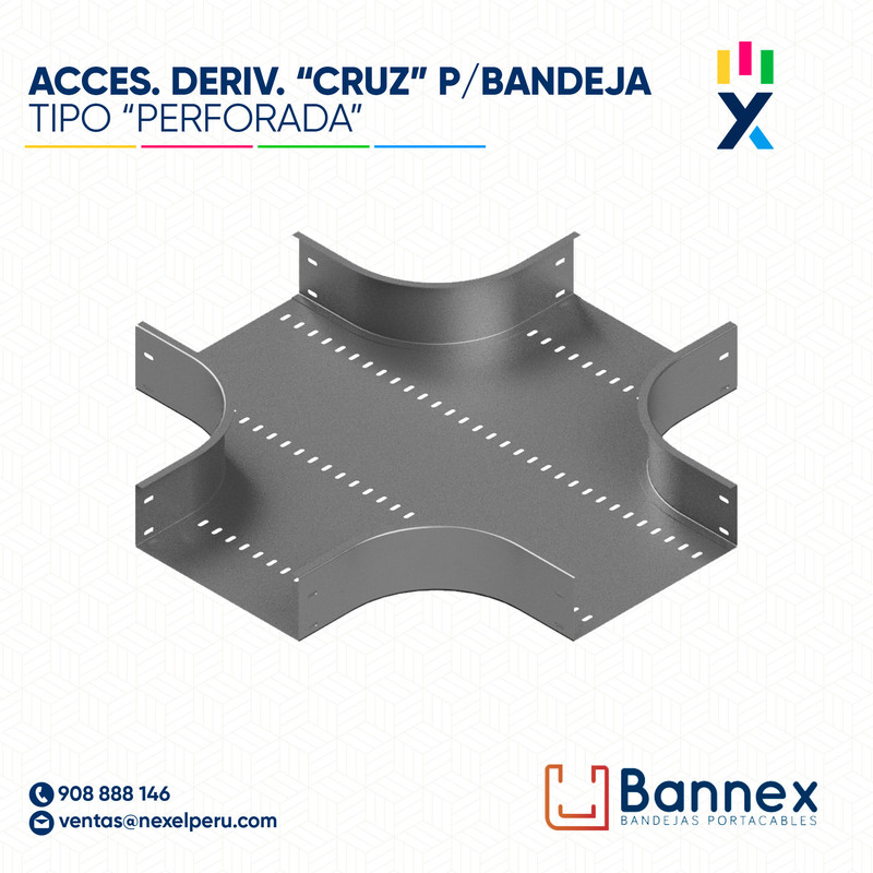 ACCES. DERIV. "CRUZ" TIPO "PERFORADA" 350x100MM 1.2MM S/TAPA INC. UNION BANNEX