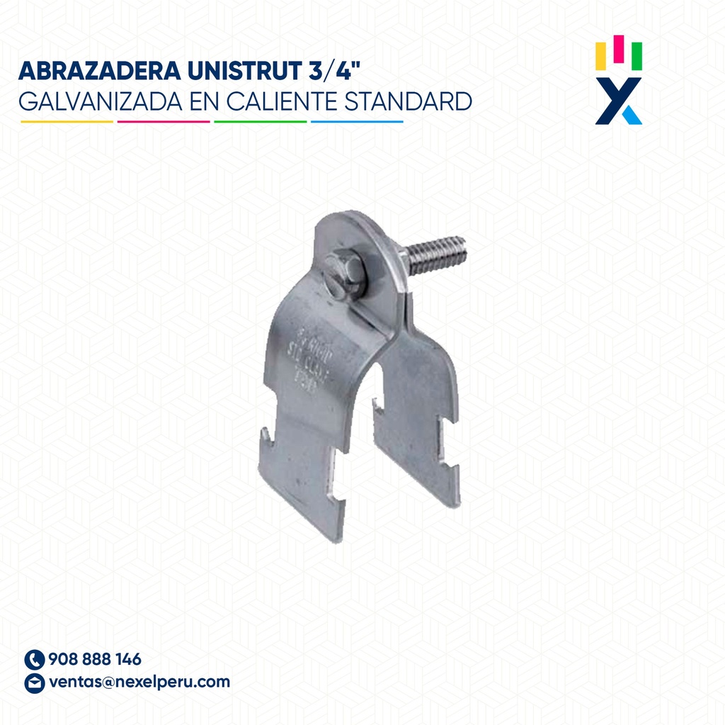 ABRAZADERA UNISTRUT 3/4" GALVANIZADA EN CALIENTE STANDARD
