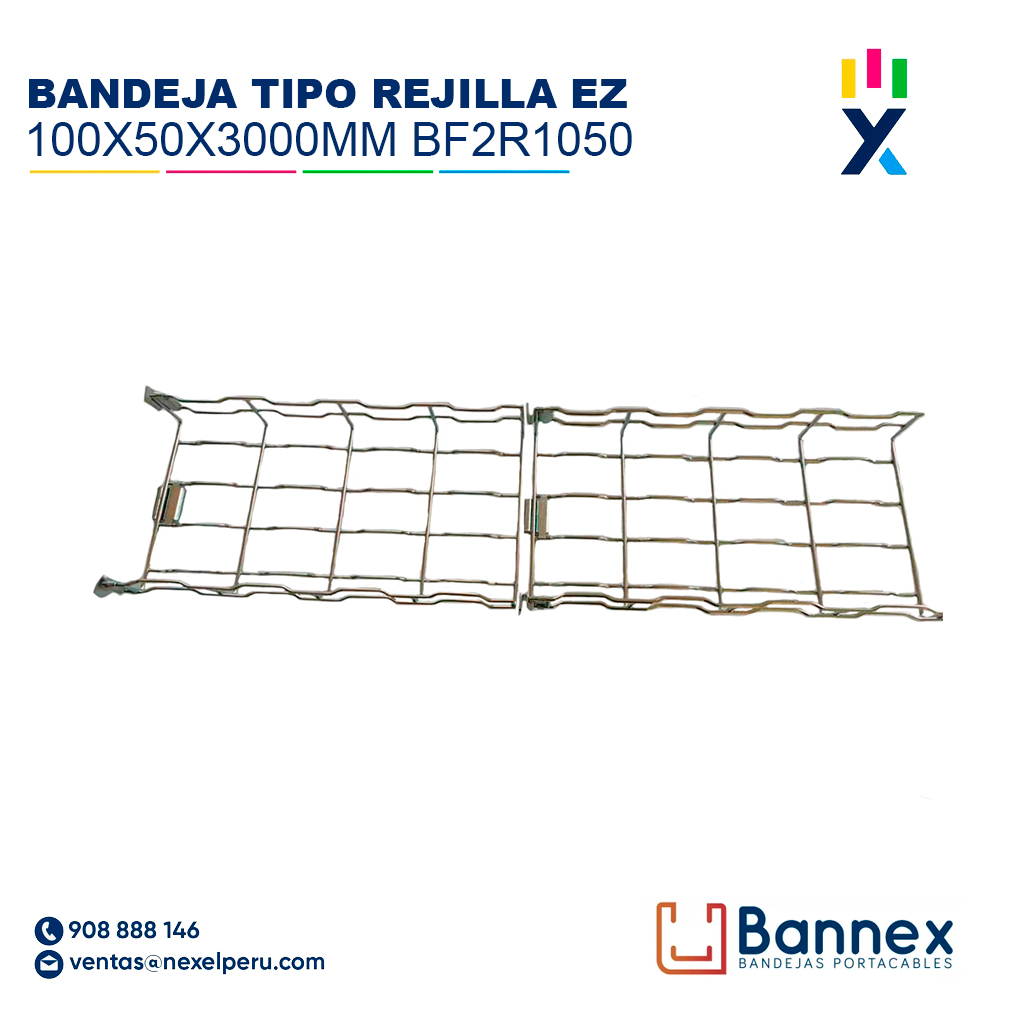 BANDEJA PORTACABLE TIPO REJILLA EZ 100X50X3000MM BF2R1050 BANNEX