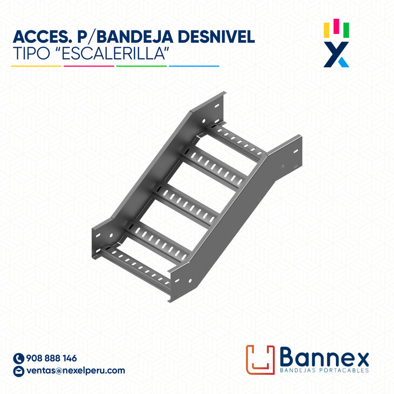 ACCES. "DESNIVEL"  TIPO "ESCALERILLA" 150x60MM 1.5MM C/TAPA INC. UNION BANNEX
