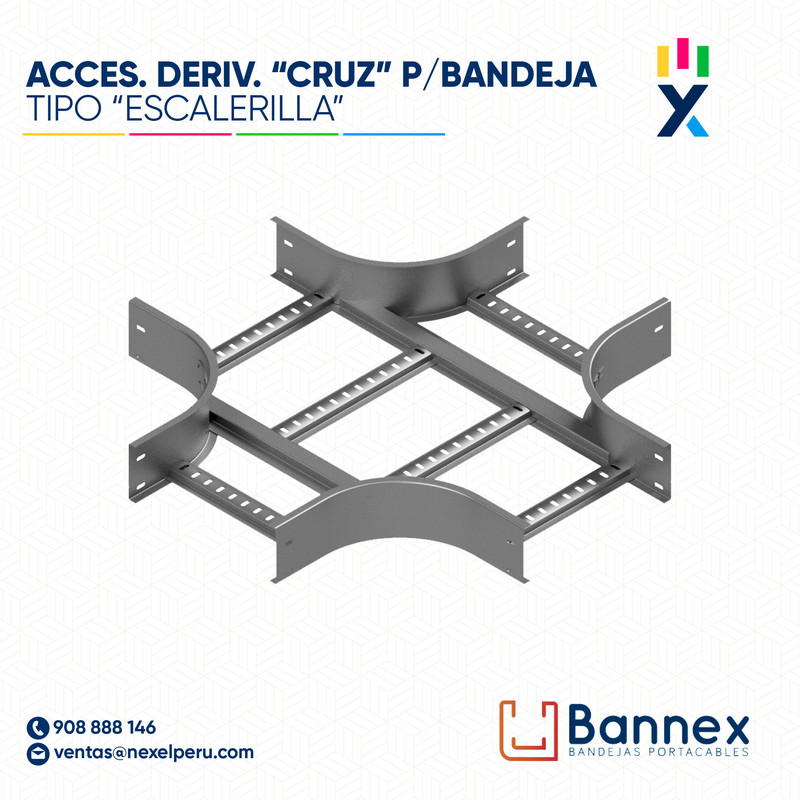 ACCES. DERIV. "CRUZ" TIPO "ESCALERILLA" 450x100MM 1.2MM C/TAPA INC. UNION BANNEX