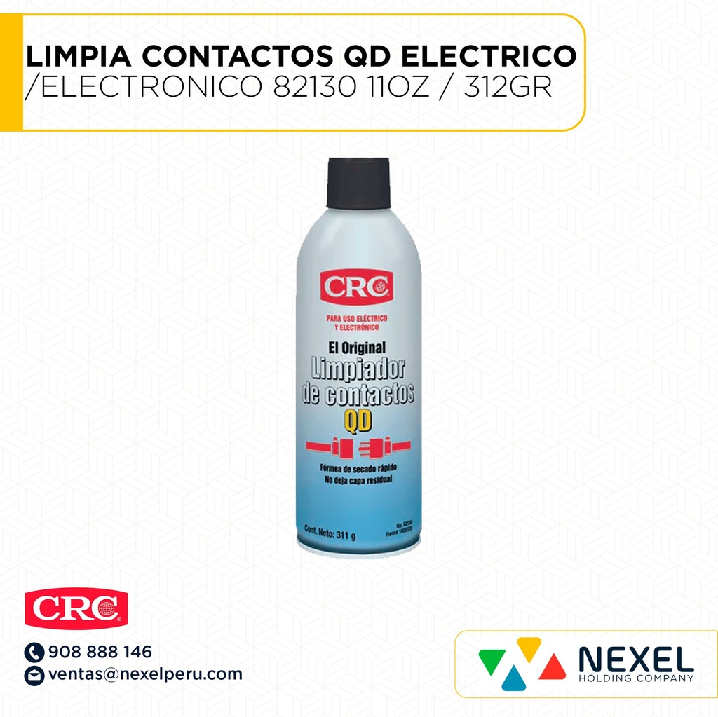 LIMPIA CONTACTOS QD ELECTRICO - ELECTRONICO 82130 11OZ / 312GR CRC