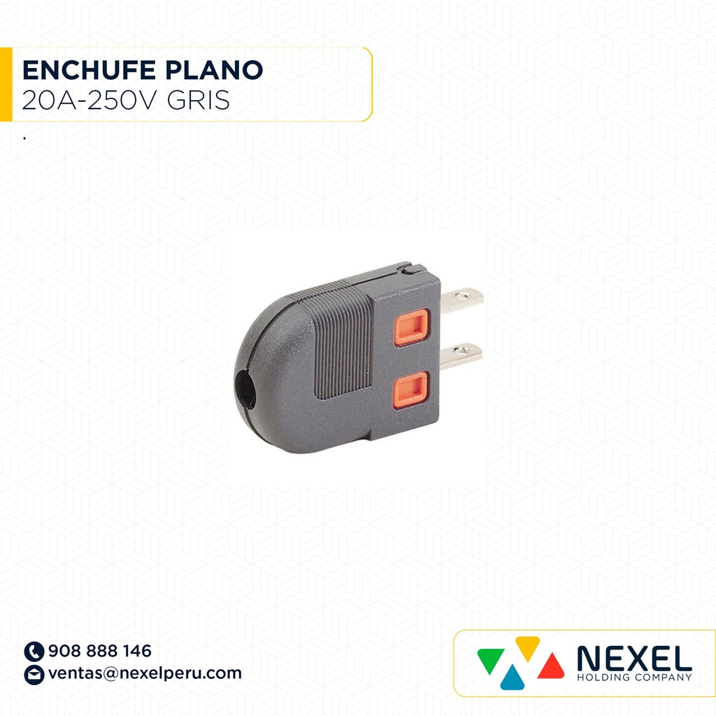 OUT- ENCHUFE PLANO 20A-250V GRIS STANDARD