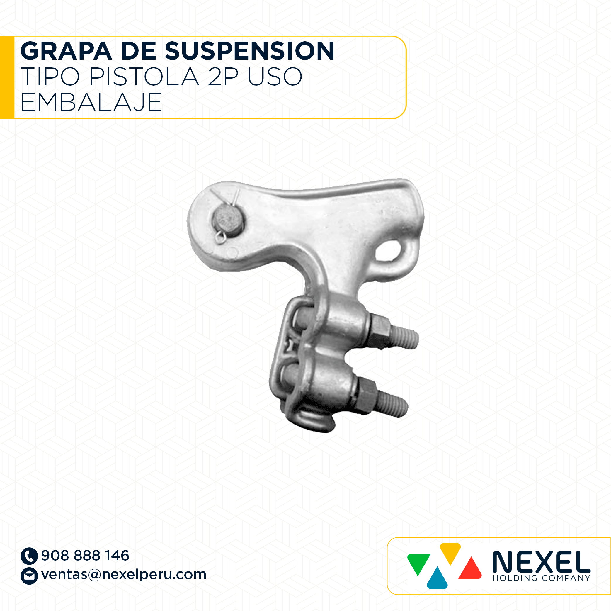 GRAPA DE SUSPENSION TIPO PISTOLA 2P USO EMBALAJE NACIONAL