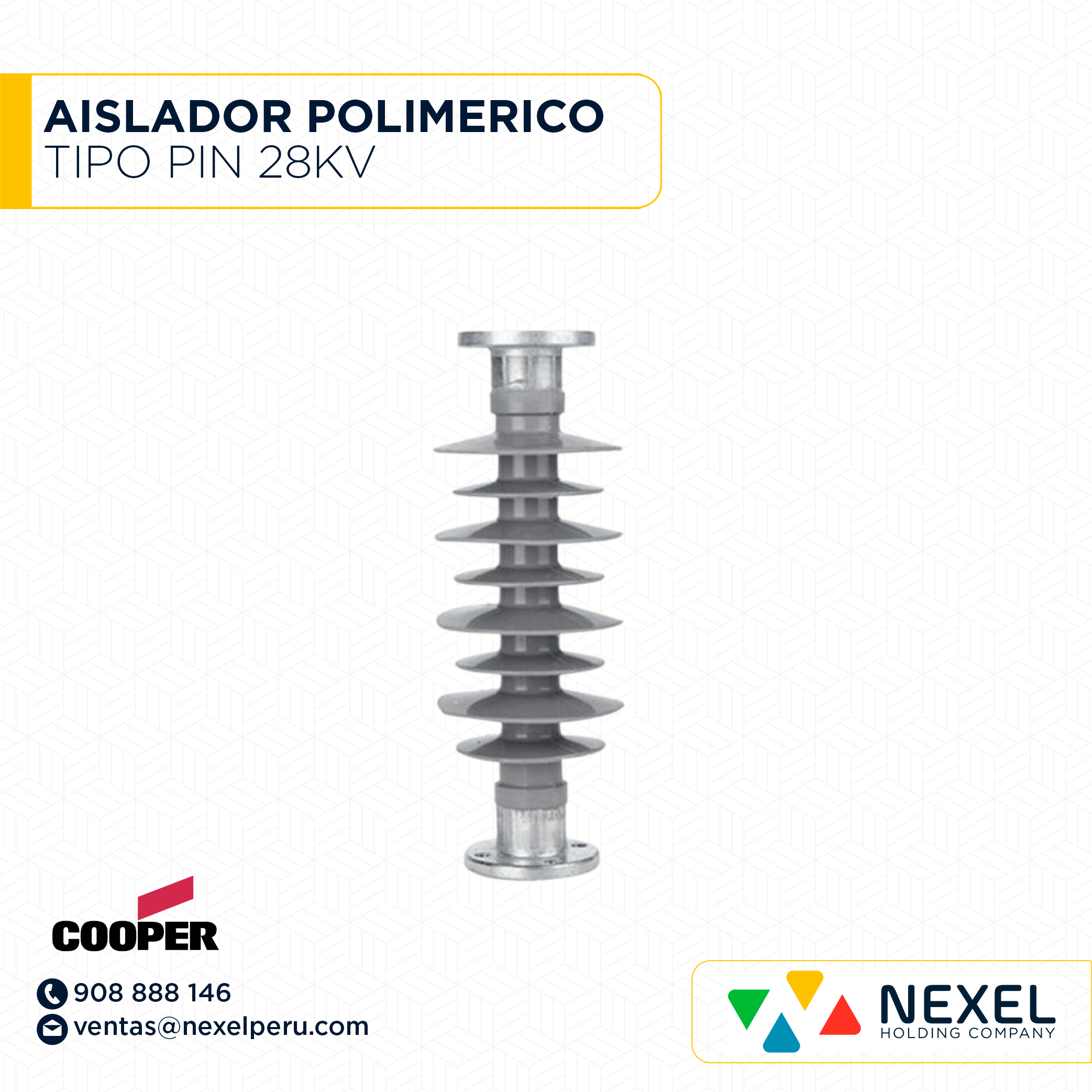 AISLADOR POLIMERICO TIPO PIN 28KV STEX SILICONW