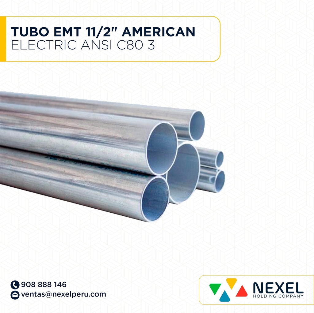 TUBO EMT 11/2" AMERICAN ELECTRIC ANSI C80 3 STANDARD