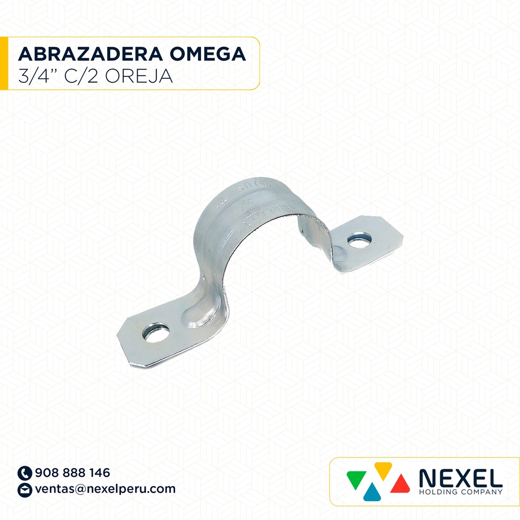 ABRAZADERA OMEGA 3/4" C/2 OREJAS EMT P-1.20MM NACIONAL
