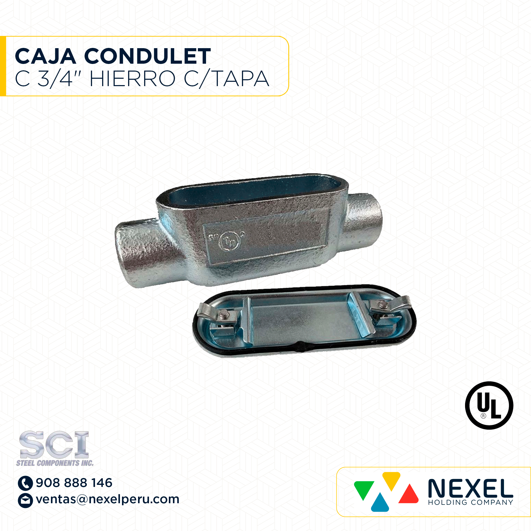CAJA CONDULET C 3/4" HIERRO C/TAPA SCI