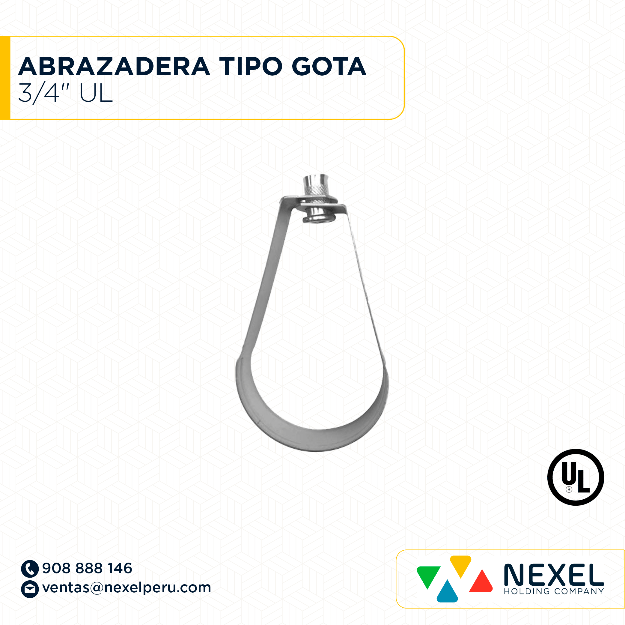 ABRAZADERA TIPO GOTA 3/4" NACIONAL