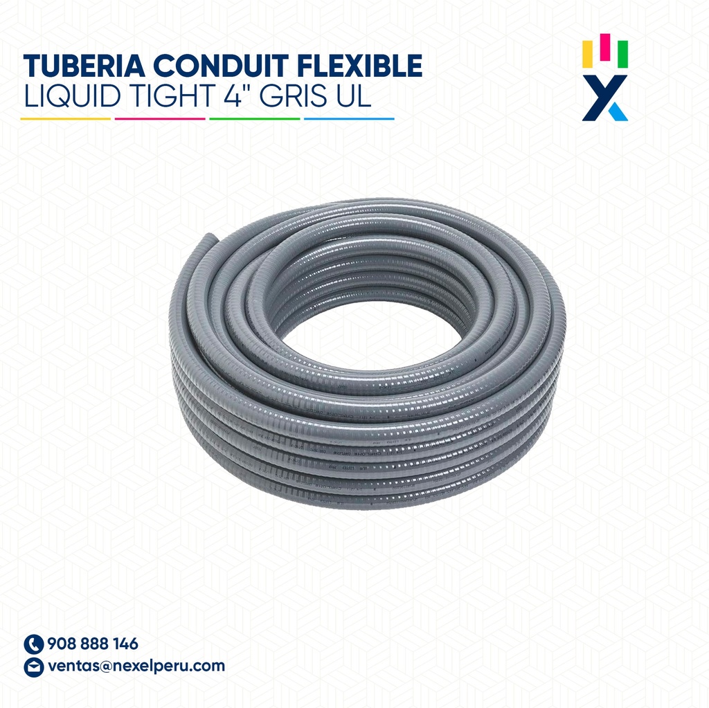 TUBERIA CONDUIT FLEXIBLE LIQUID TIGHT 4" GRIS UL STANDARD