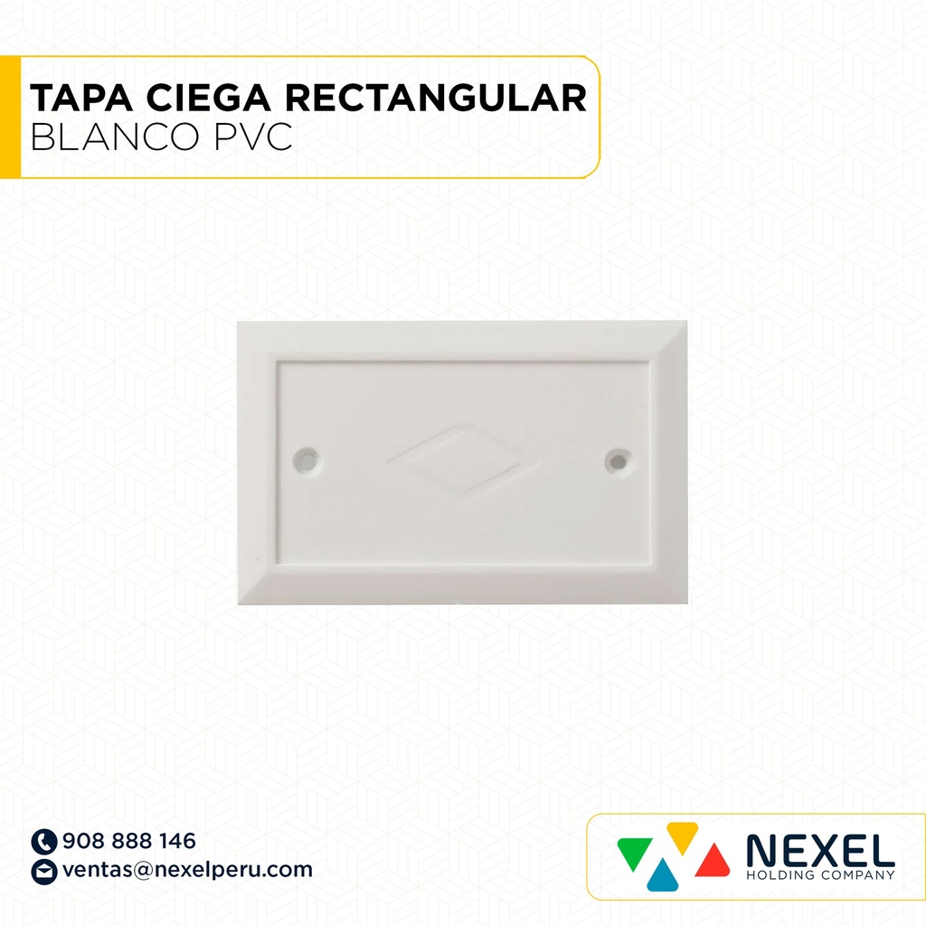 TAPA CIEGA RECTANGULAR BLANCO PVC STANDARD