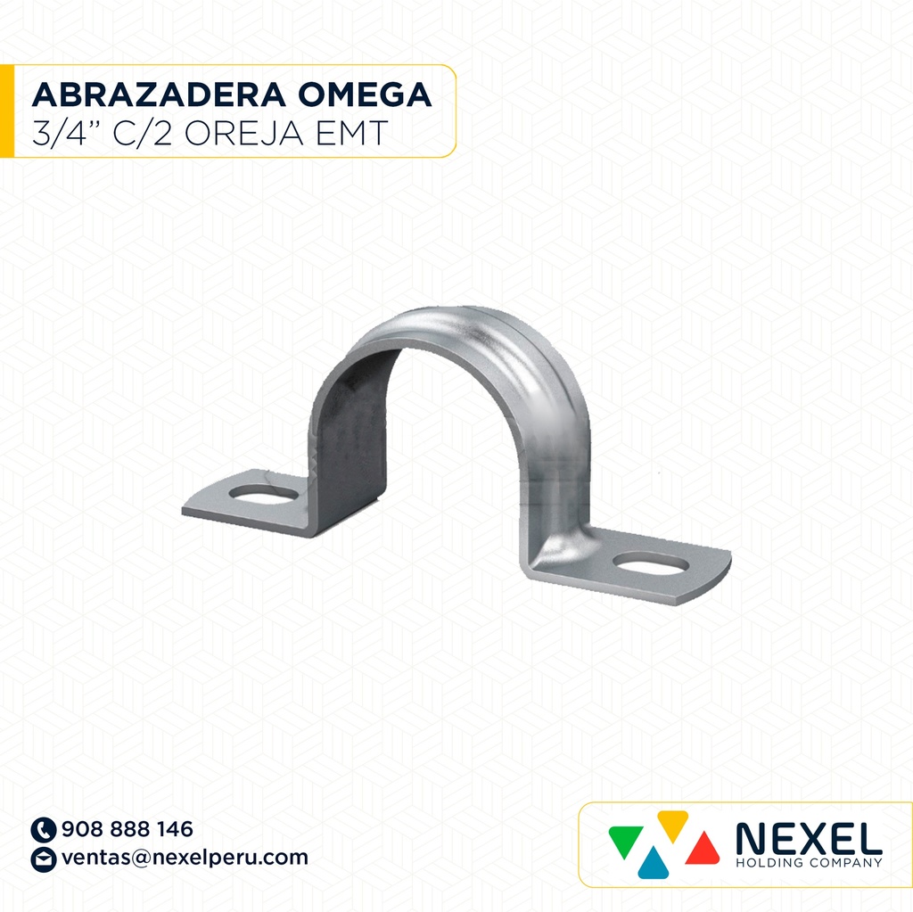 ABRAZADERA OMEGA 3/4" C/2 OREJAS IMC STANDARD