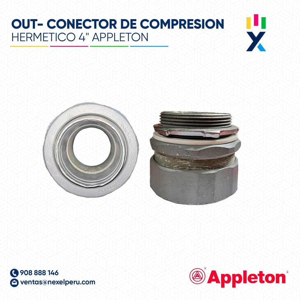 OUT- CONECTOR DE COMPRESION HERMETICO 4" APPLETON