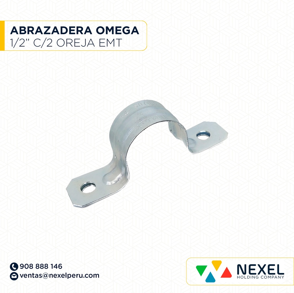 ABRAZADERA OMEGA EMT  1/2" C/2 OREJA NACIONAL