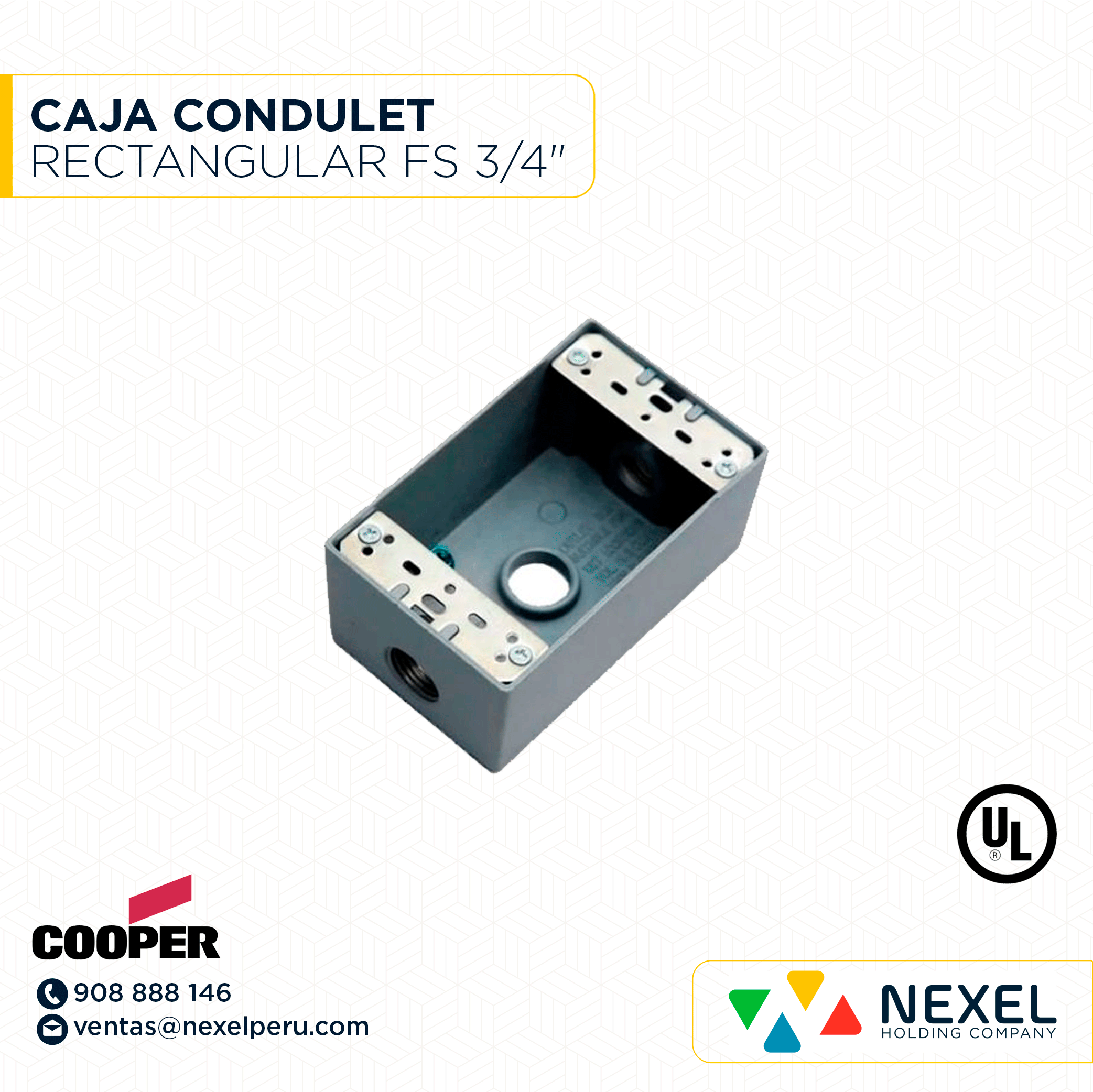 CAJA CONDULET RECTANGULAR FS 3/4" 1116D-PT (REV.A) COPPER