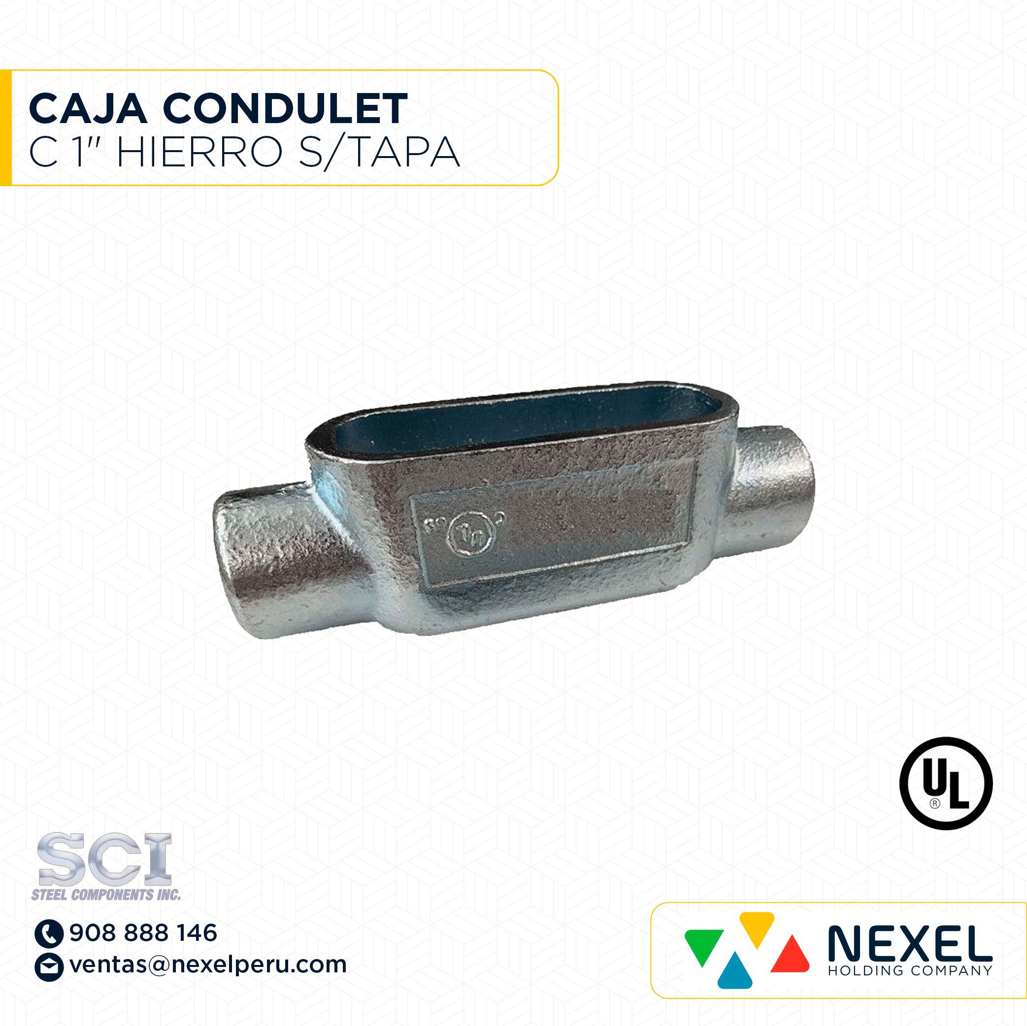 CAJA CONDULET C 1" HIERRO C/TAPA SCI