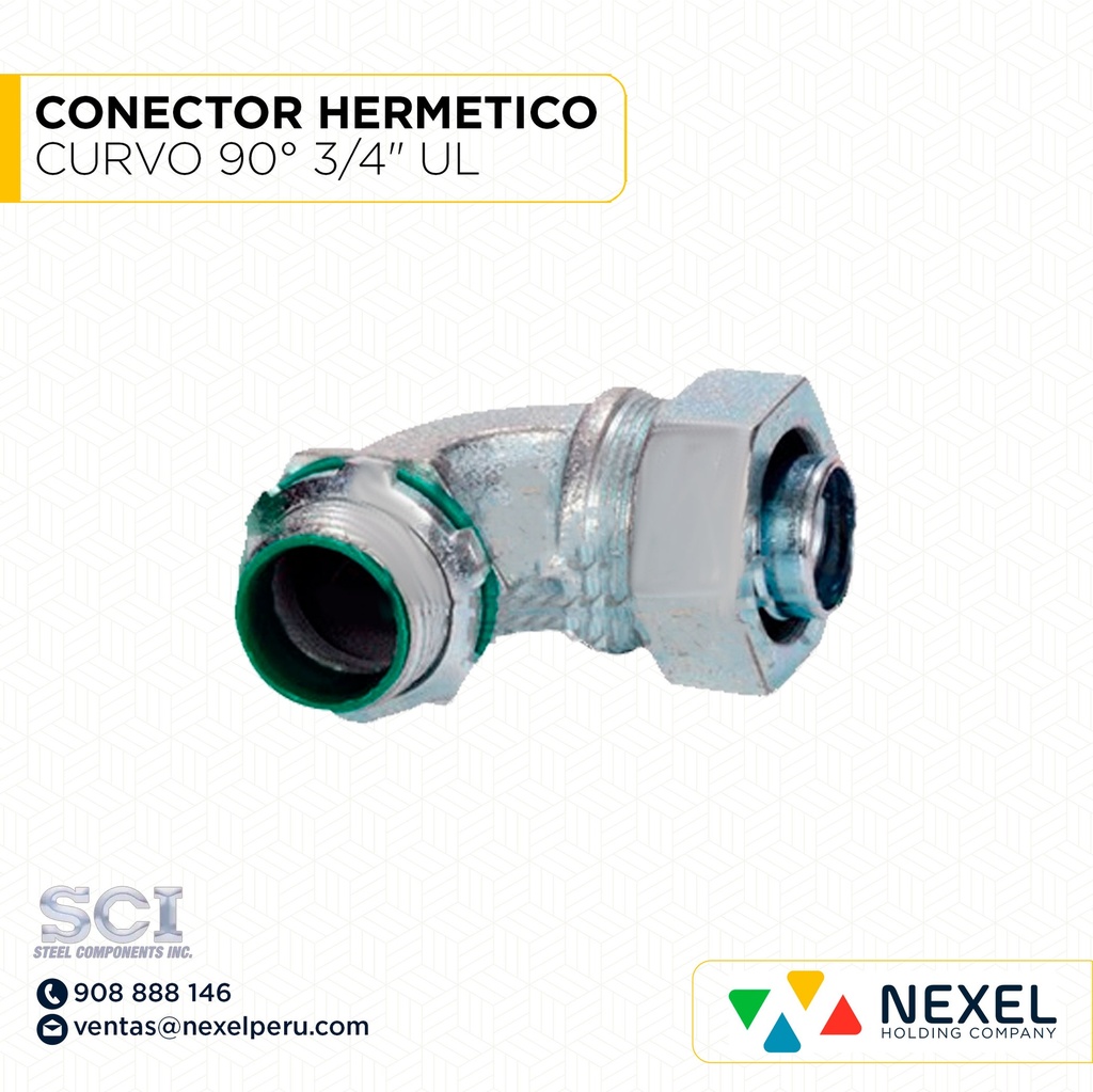 OUT- CONECTOR HERMETICO CURVO 90° 3/4" UL SCI
