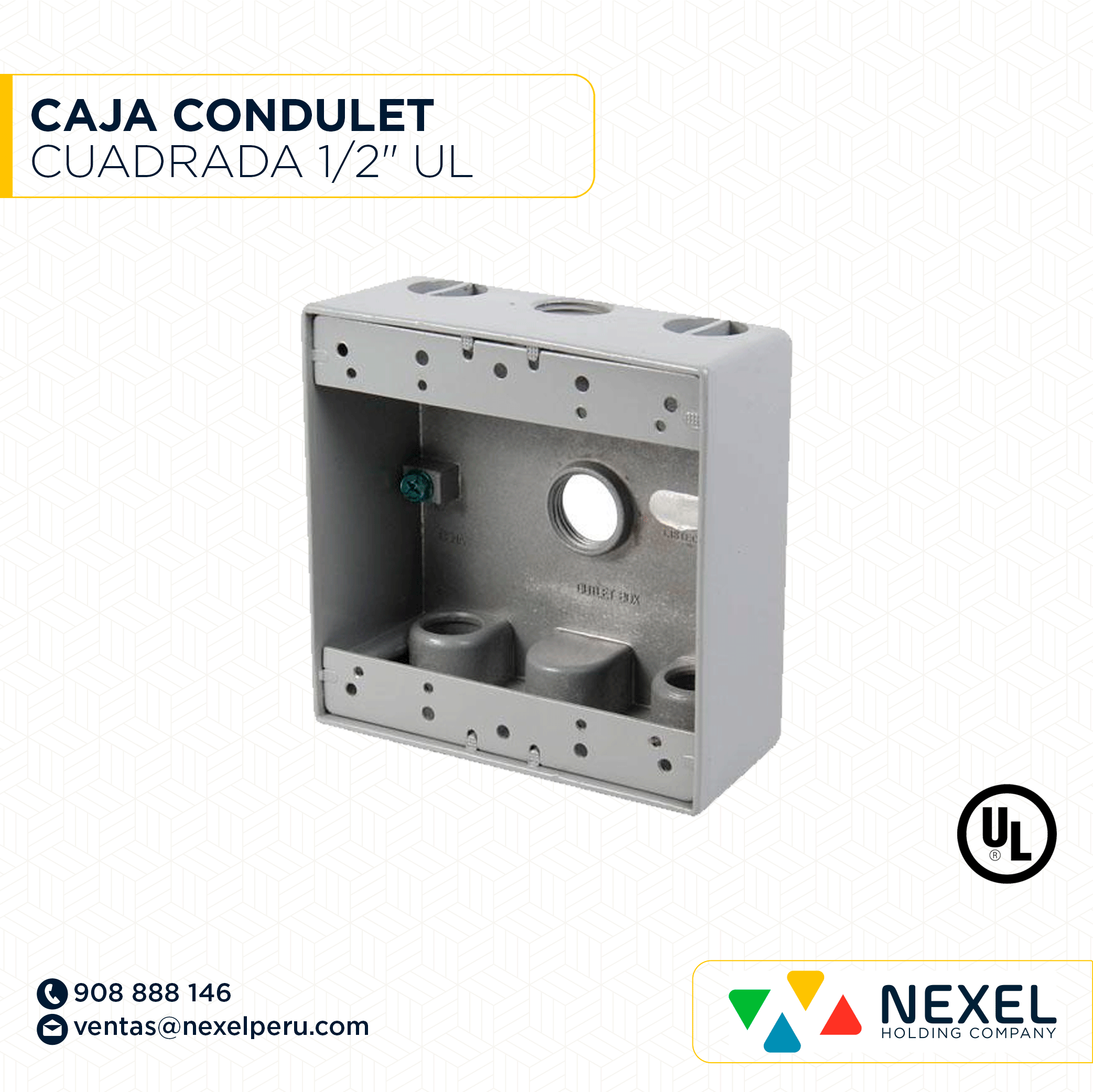 CAJA CONDULET CUADRADA 1/2" UL STANDARD