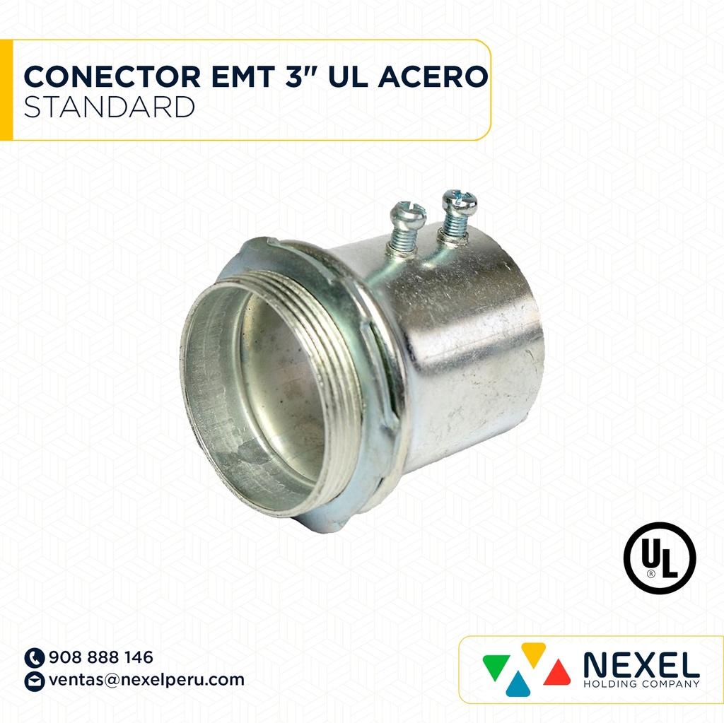 CONECTOR EMT 3" UL ACERO STANDARD