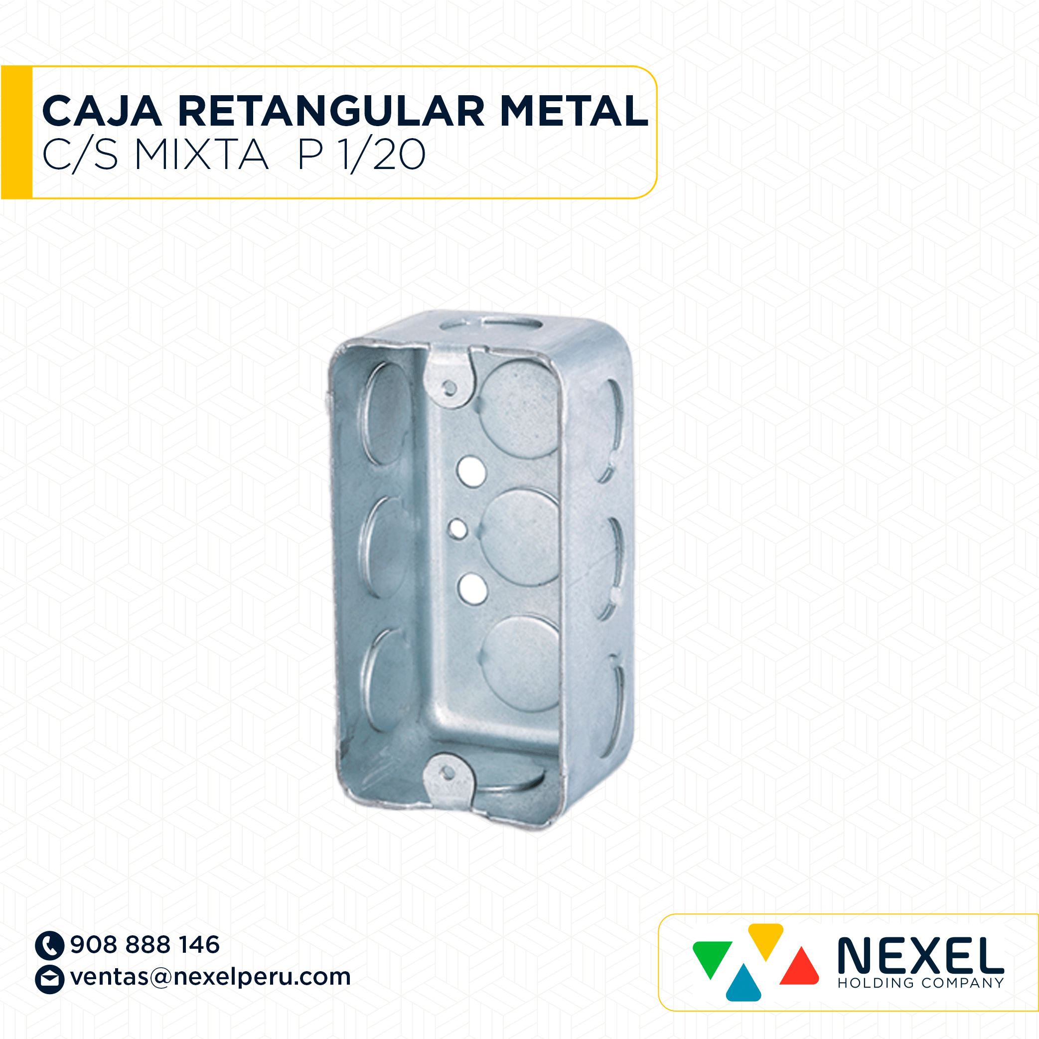 CAJA RECTANGULAR METAL C/S MIXTA P 1/20 IMPORTADO