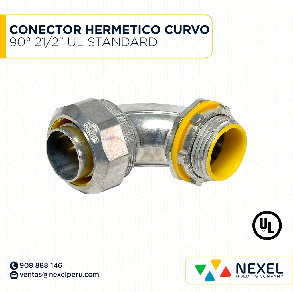CONECTOR HERMETICO CURVO 90° 21/2" UL STANDARD