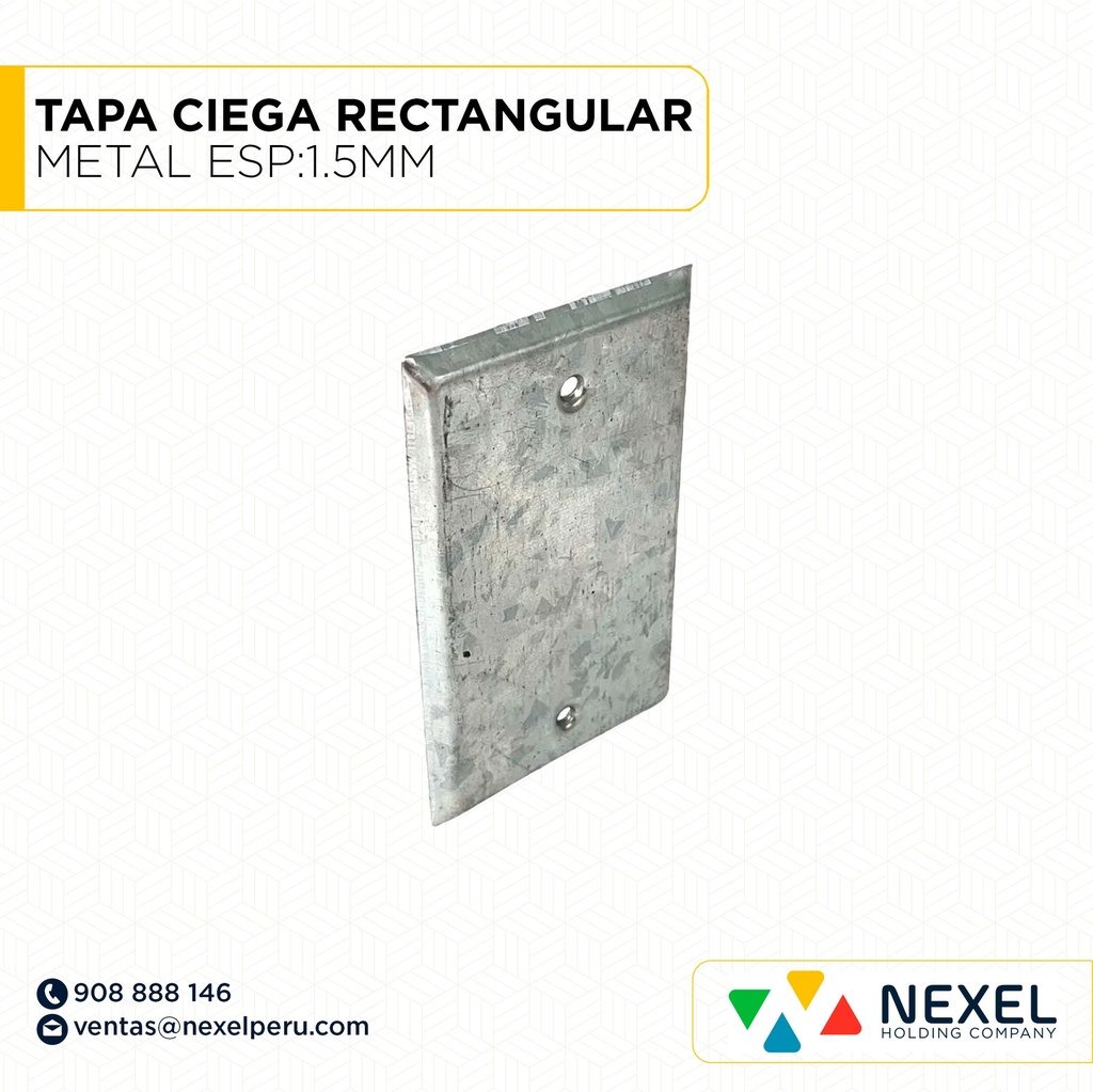 TAPA CIEGA RECTANGULAR METAL ESP:1.5MM NACIONAL
