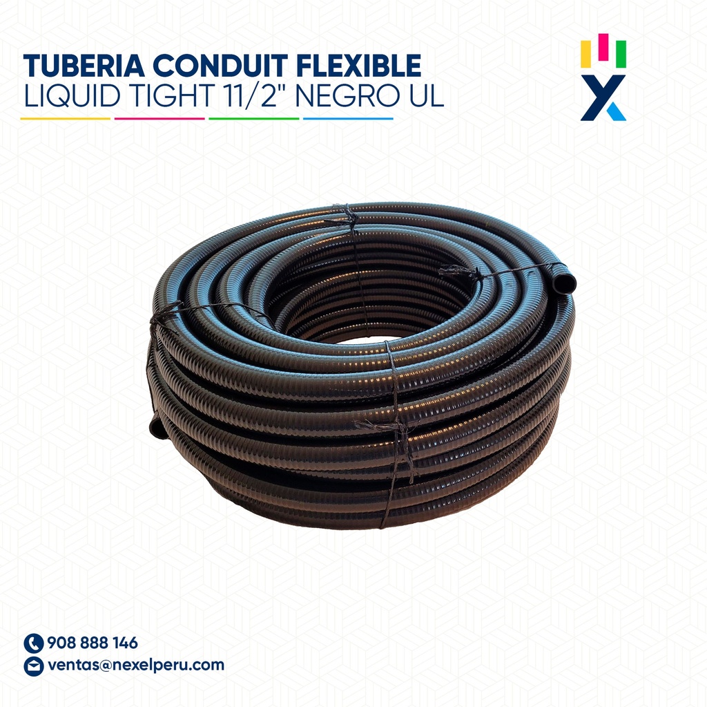 TUBERIA CONDUIT FLEXIBLE LIQUID TIGHT 11/2" NEGRO UL STANDARD