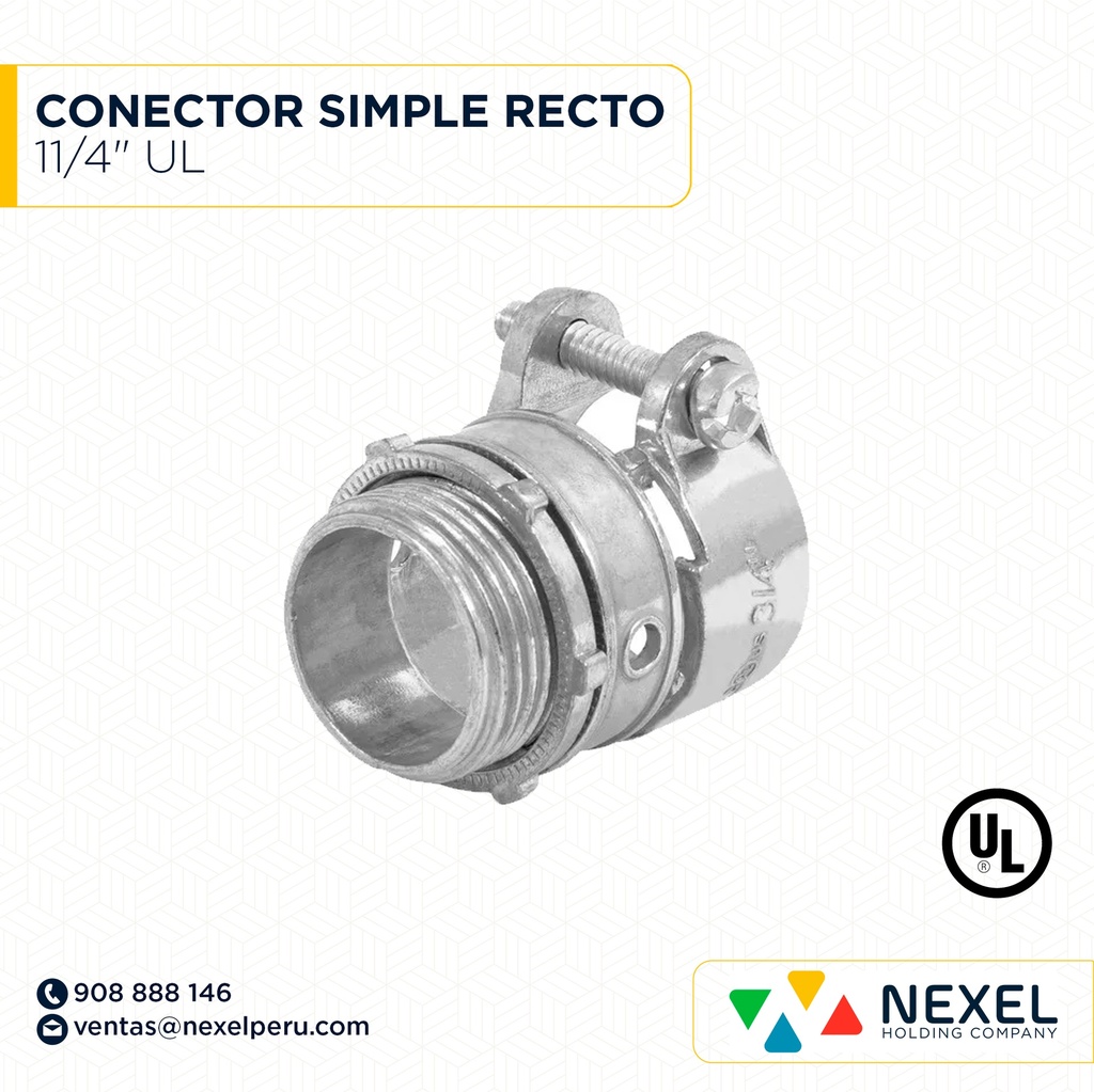 CONECTOR SIMPLE RECTO 11/4" UL STANDARD
