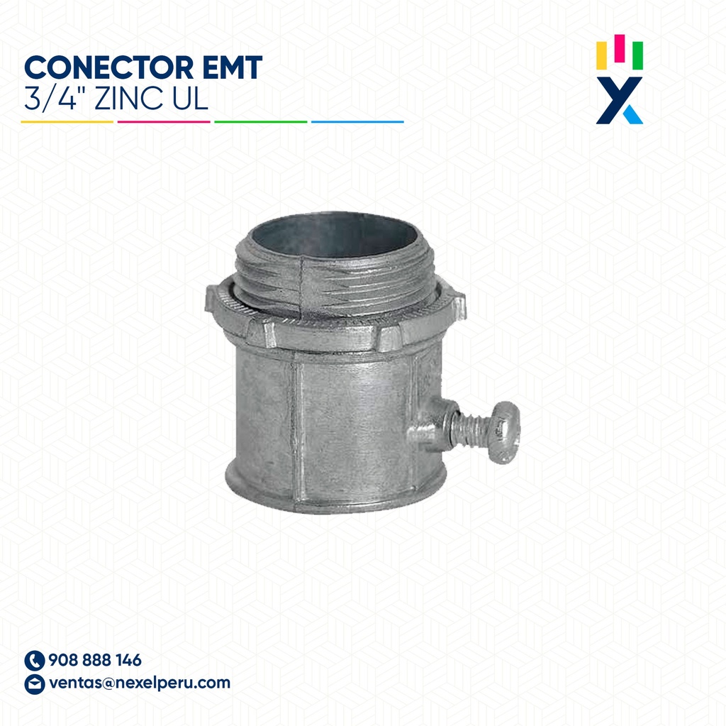 CONECTOR EMT 3/4" ZINC UL STANDARD