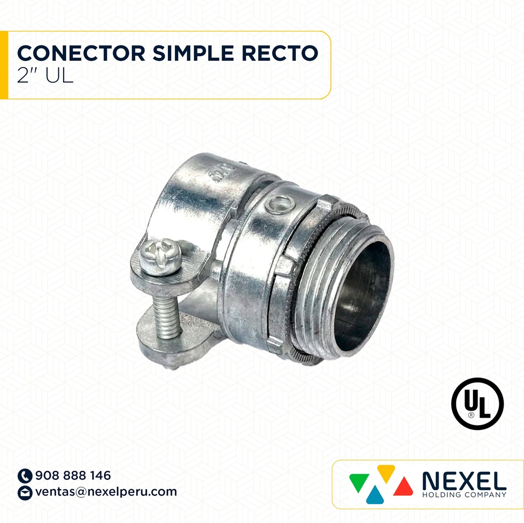 CONECTOR SIMPLE RECTO 2" UL STANDARD