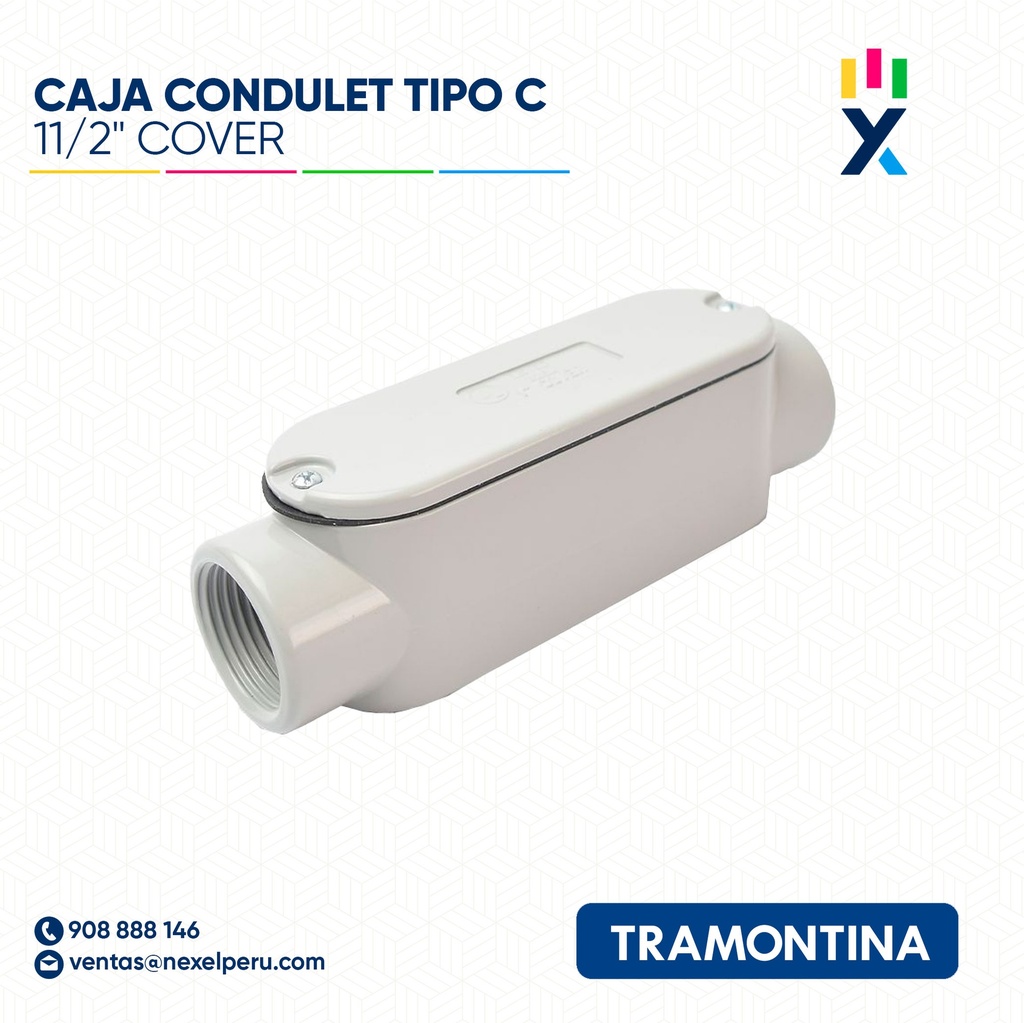 CAJA CONDULET TIPO C 11/2" COVER TRAMONTINA