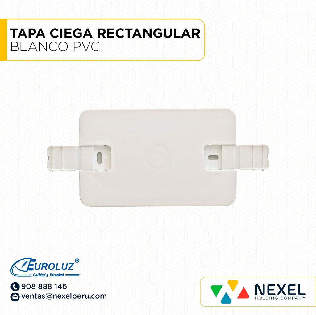 TAPA CIEGA RECTANGULAR BLANCO PVC EUROLUZ