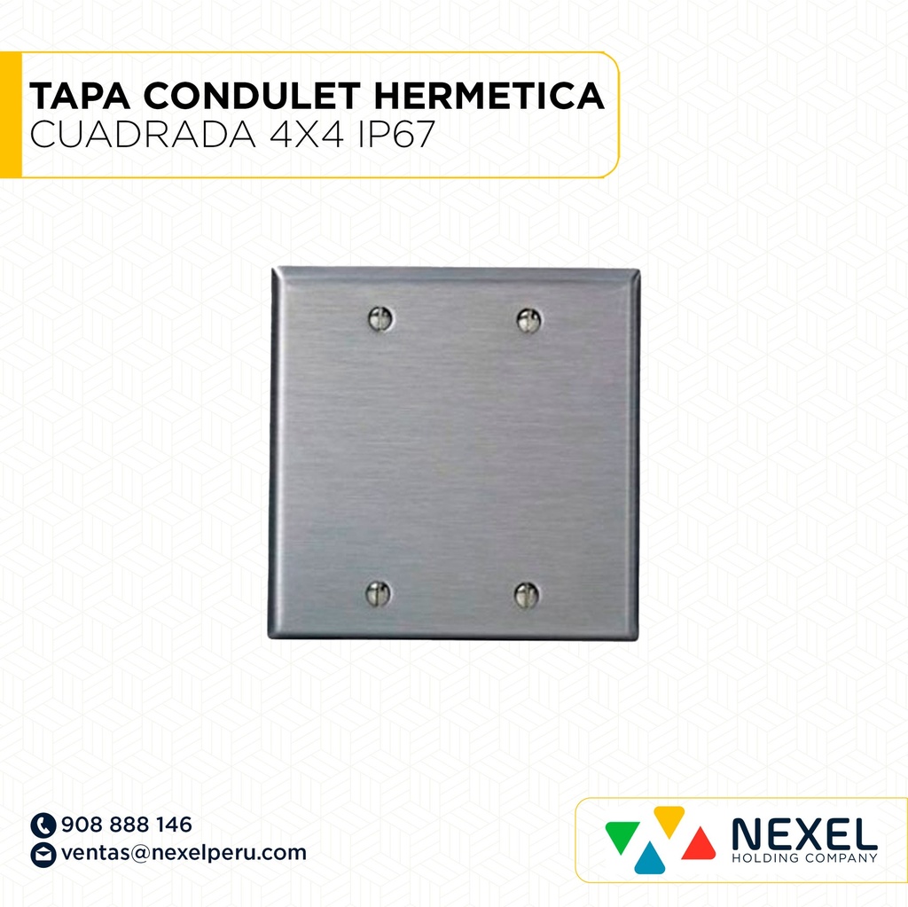 TAPA CONDULET HERMETICA CUADRADA 4X4 IP67 STANDARD