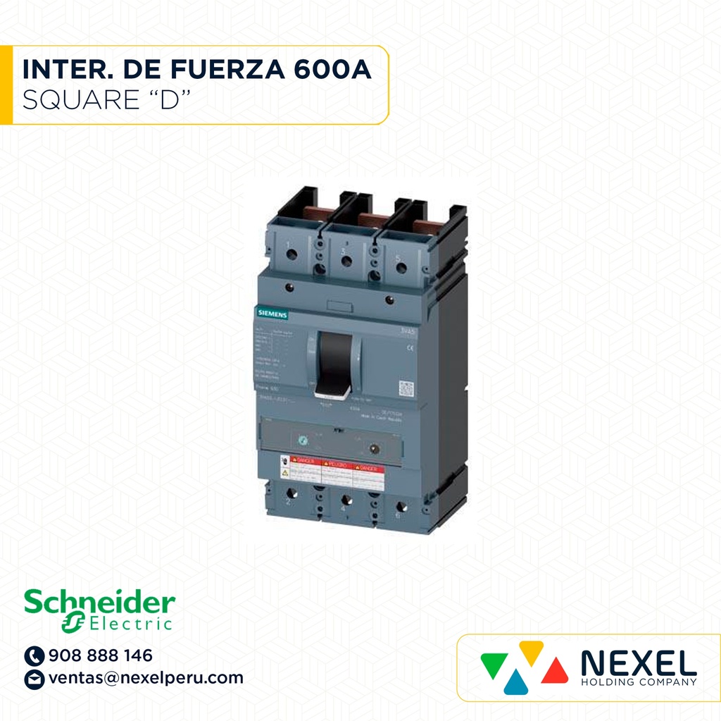 INTERRUPTOR DE FUERZA 600A SQUARE D SCHNEIDER 