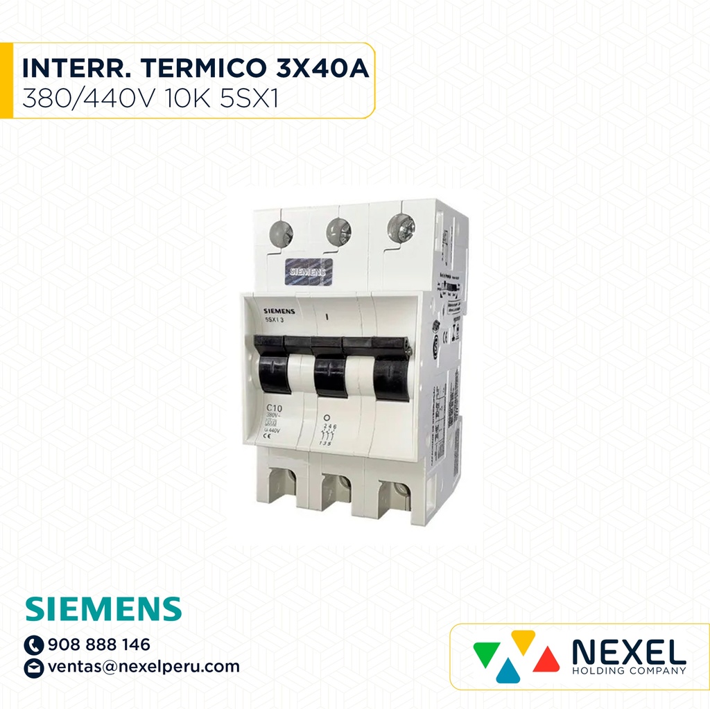 OUT-INTERR. TERMICO 3X40A 380/440V 10KA 5SX1 SIEMENS