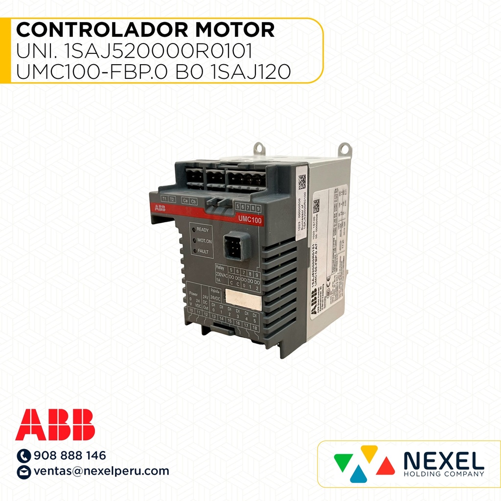 OUT-CONTROLADOR DE MOTOR UNIVERSAL 1SAJ520000R0101 UMC100-FBP.0 B0 1SAJ120 ABB