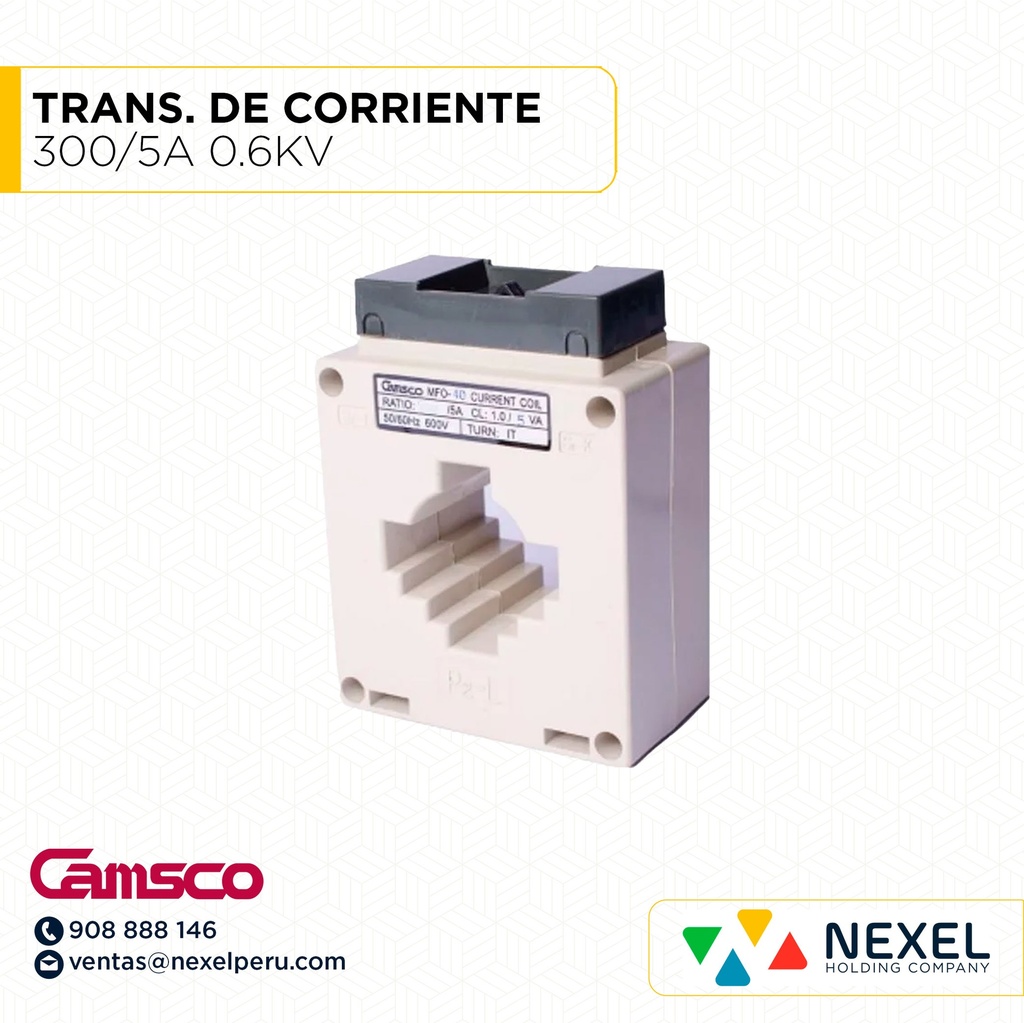 TRANSFORMADOR DE CORRIENTE 300/5A 0.6KV CAMSCO