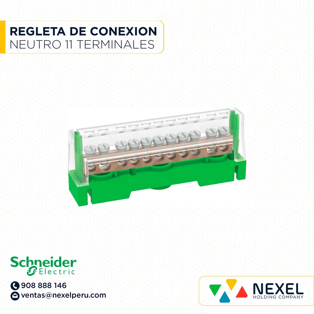 REGLETA DE CONEXION PARA NEUTRO Y TIERRA 11 TERMINALES SBTN7-11TE STECK