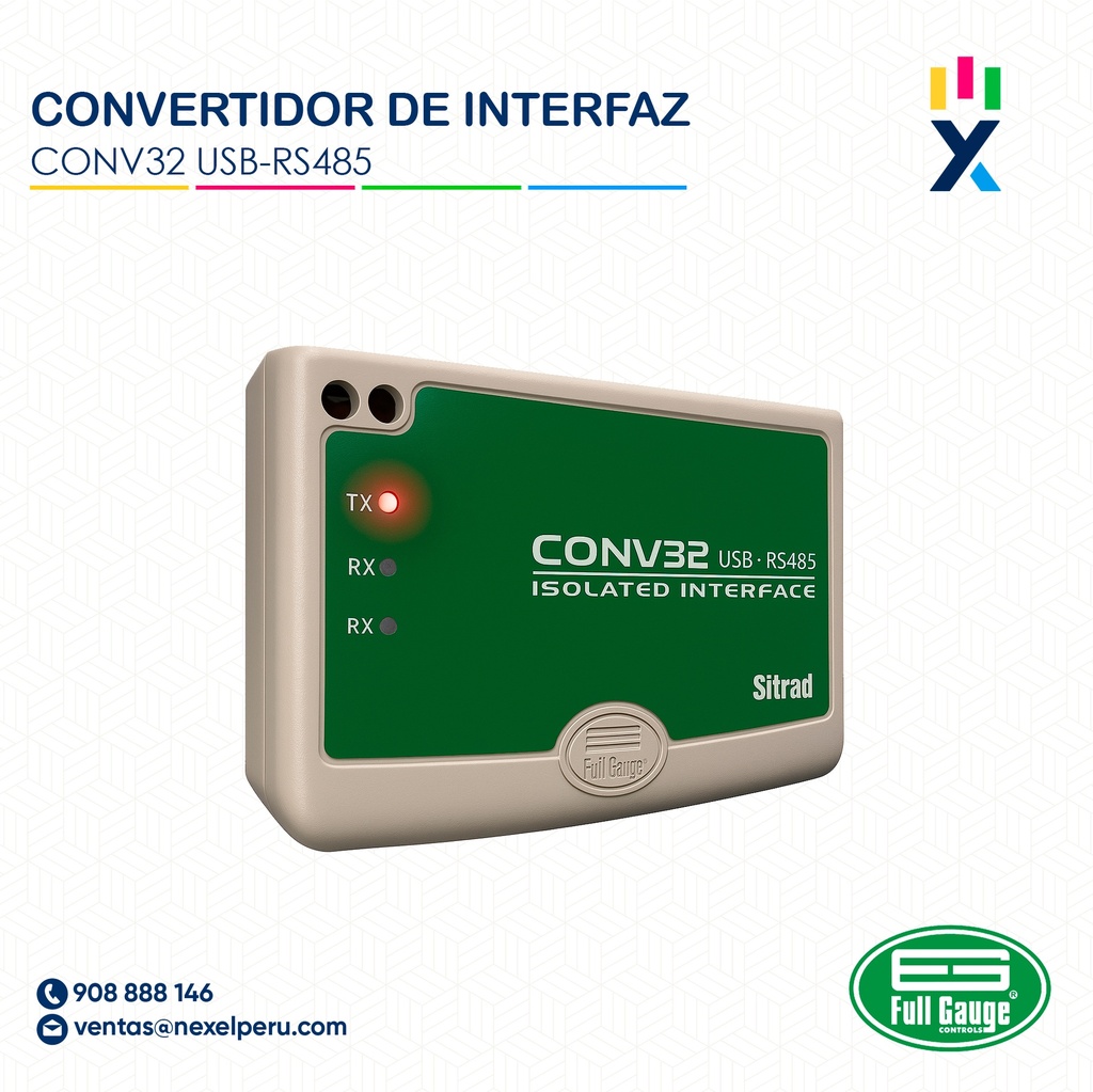 OUT-CONVERTIDOR DE INTERFAZ CONV32 USB-RS485 FULL GAUGE