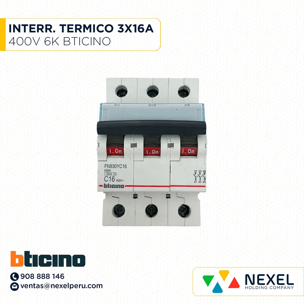 INTERR. TERMICO 3X16A 400V 6KA *** BTICINO
