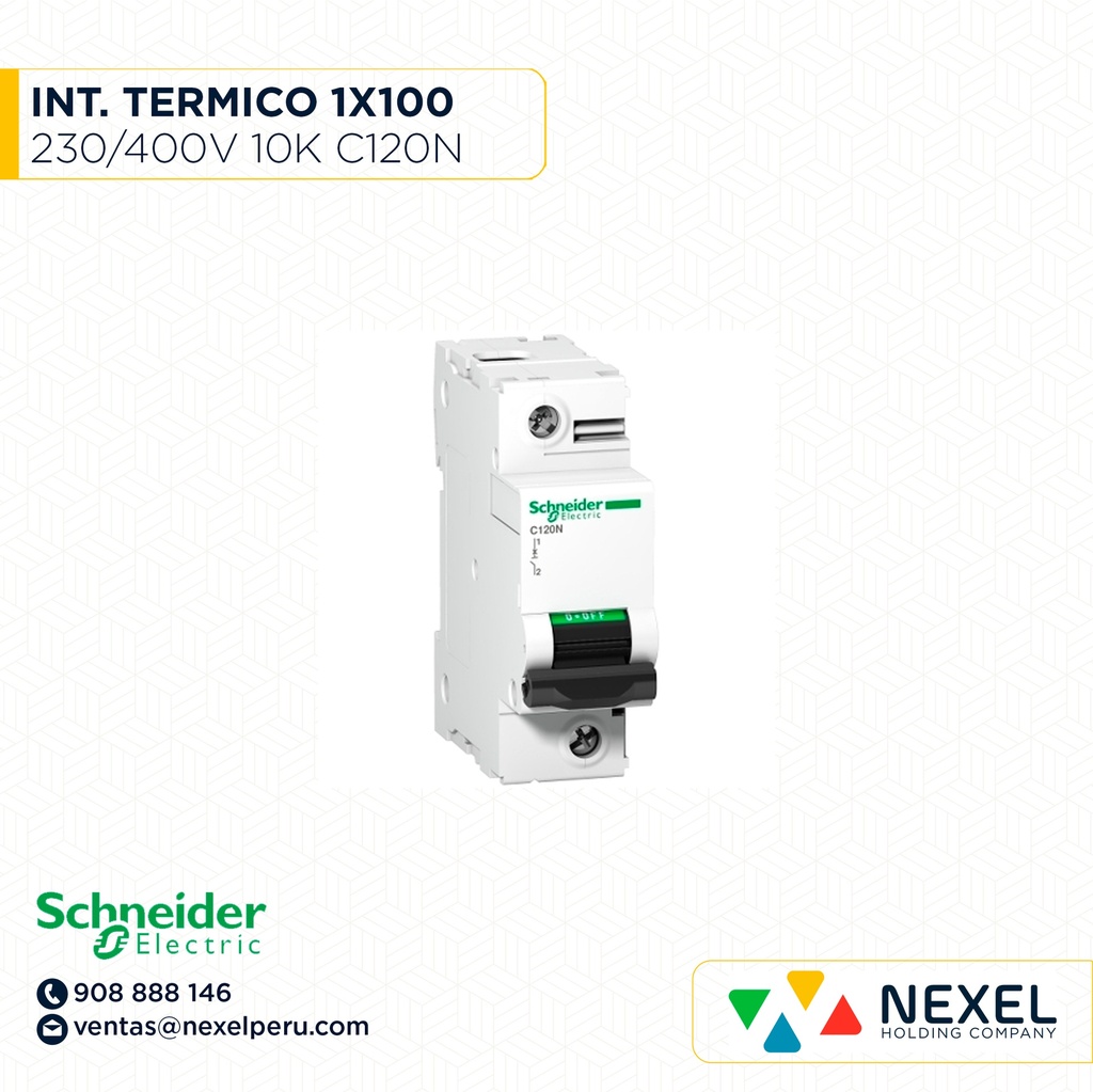 INTERR. TERMICO 1X100A 230/400V 10K C120N C100 A9N18358 SCHNEIDER